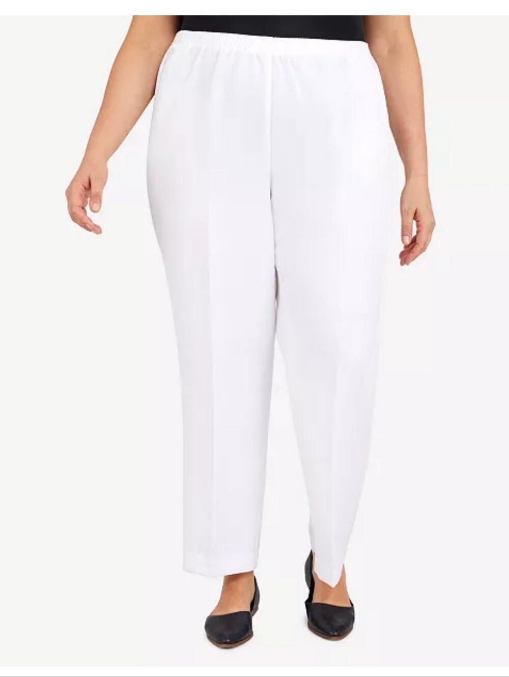 NWT Kasper White Linen Blend Pull On Pants Size XL MSRP $99 Career Office Women